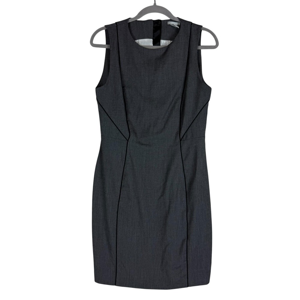 H&M Dress Womens 12 Gray Check Sheath Sleeveless Lined Business Career Office